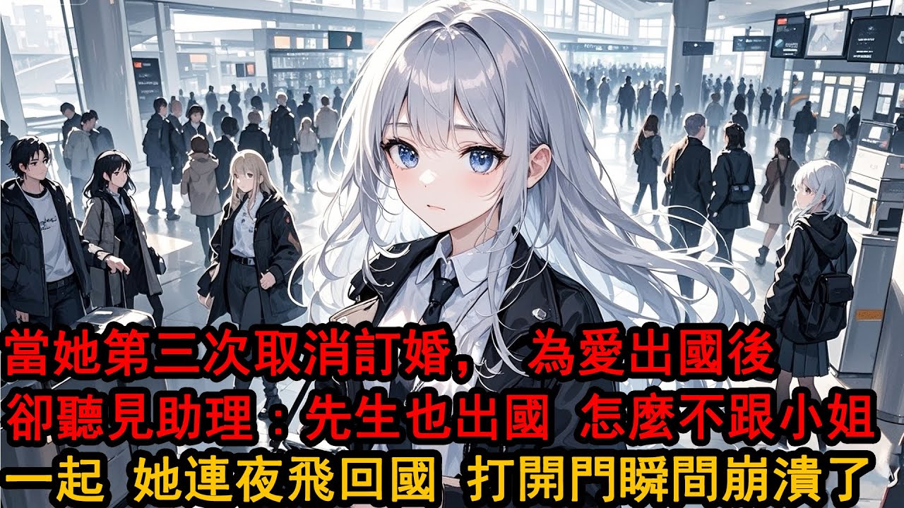 我給過她第三機會，再次取消訂婚時，她難得向我解釋：「專案需要我定，得出國一趟。」我定定地看著她：「好！」直到聽到助理小聲疑惑，「先生也收拾行李了，怎麽沒讓我訂票。」她連夜飛回國，打開門瞬間崩潰了