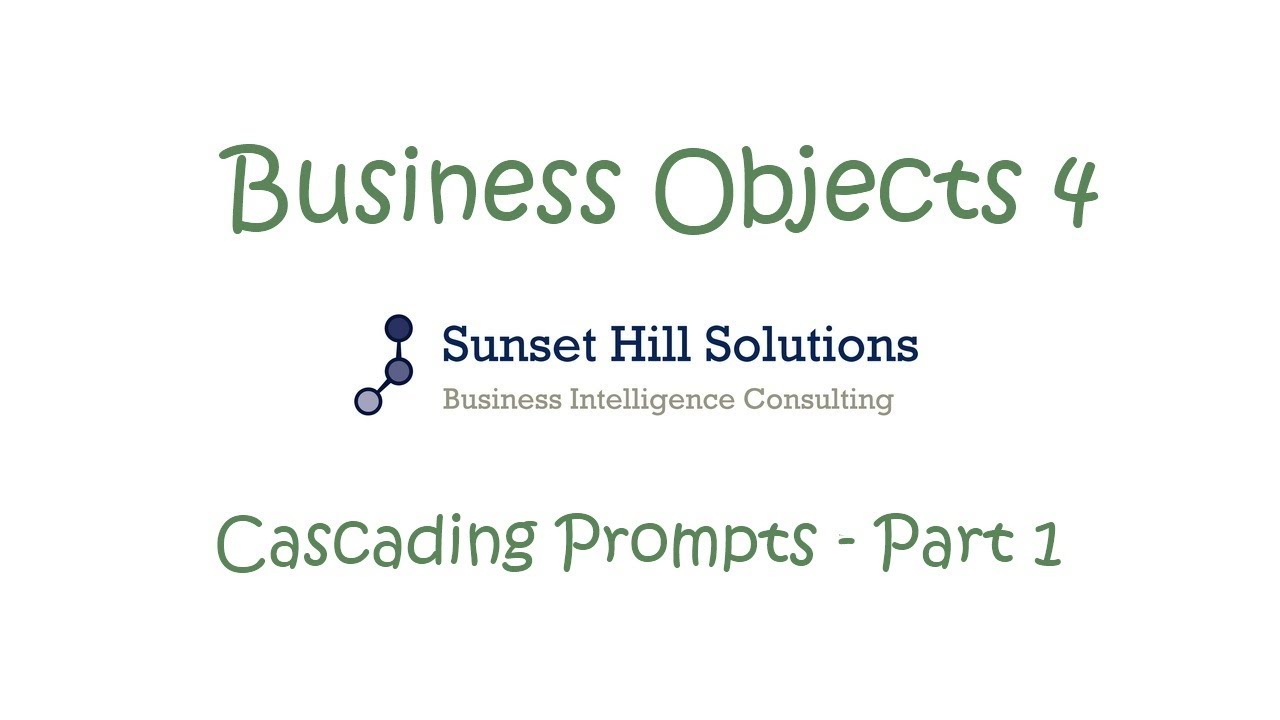 Business Objects 4x Information Design Tool - Cascading Prompts Part 1