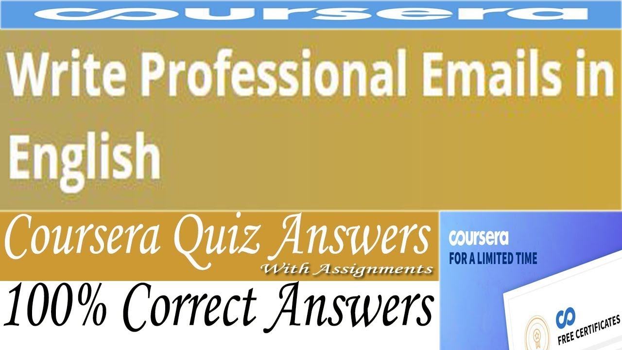 write professional emails in english week 1 assignment answers