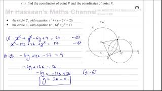 [10] [P1 CAIE] C12, (IAL), WMA01/01, Oct 2020, Q15, Equations of Circles, Intersection, Kites