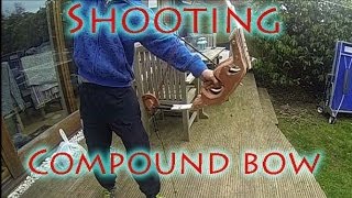 Shooting My Handmade Wooden Compound Bow + Slow Mo
