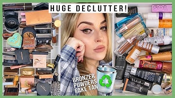 HUGE makeup declutter 2020! ♻️ powders, bronzers, fake tan & more!