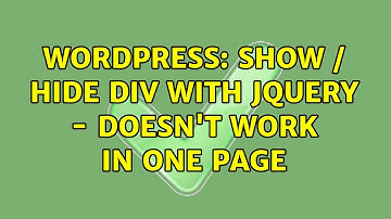 Wordpress: Show / hide DIV with jQuery - doesn