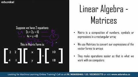 Mathematics for ML |  Edureka | ML/DS Rewind - 1