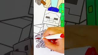 Colouring Minecraft Creeper Zombie Herobrine#minecraft #creeper #zombie