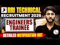 RRI Technical Recruitment 2026 | Engineer Trainee | Detailed Notification Out