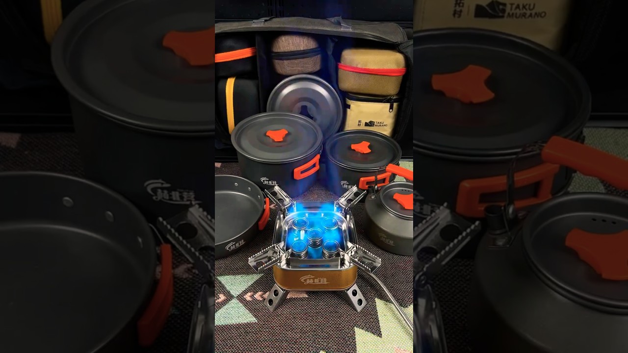 Compact Cooking Kit for Outdoor Adventures! 🎒🍲#camping #camp #travel #tools #cooking #gadgets #trend