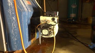 OIL BURNER WILL NOT HEAT HOT WATER   BOILER LEAKING