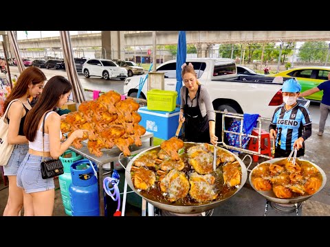Sold Out 100 Kg! Fried Crispy Fish At Crowded Market In Just Few Hours | Thai Street Food