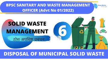 BPSC Sanitary and Waste Management Officer (Solid waste management lecture 6)