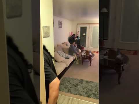 Video I hid a speaker near the door and played knocking on the door sounds 😂😂 #shorts - youtube