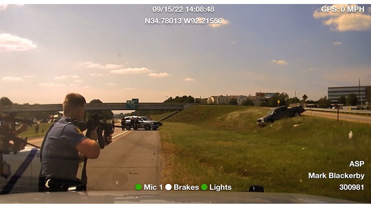 Wild Dash Cam Video shows Arkansas State Police Chase with Police Cruiser Totaled.
