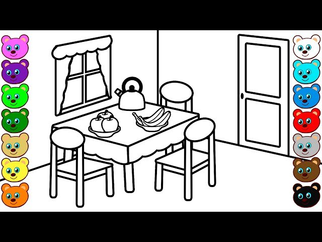 Dining Room Coloring Pages