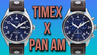 TIMEX x Pan Am Collaboration - Pilots Watches - Chronograph and Day-Date New for 2022