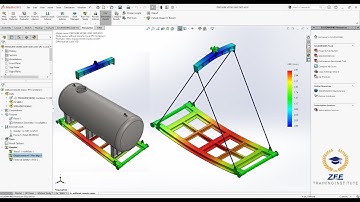 Pressure vessel Skid Lifting Analysis Solidworks