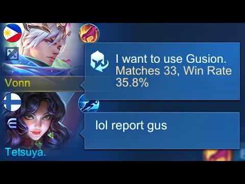 GUSION LOW WINRATE PRANK IN RANKED GAME? THEY THINK I’M NOOB!!