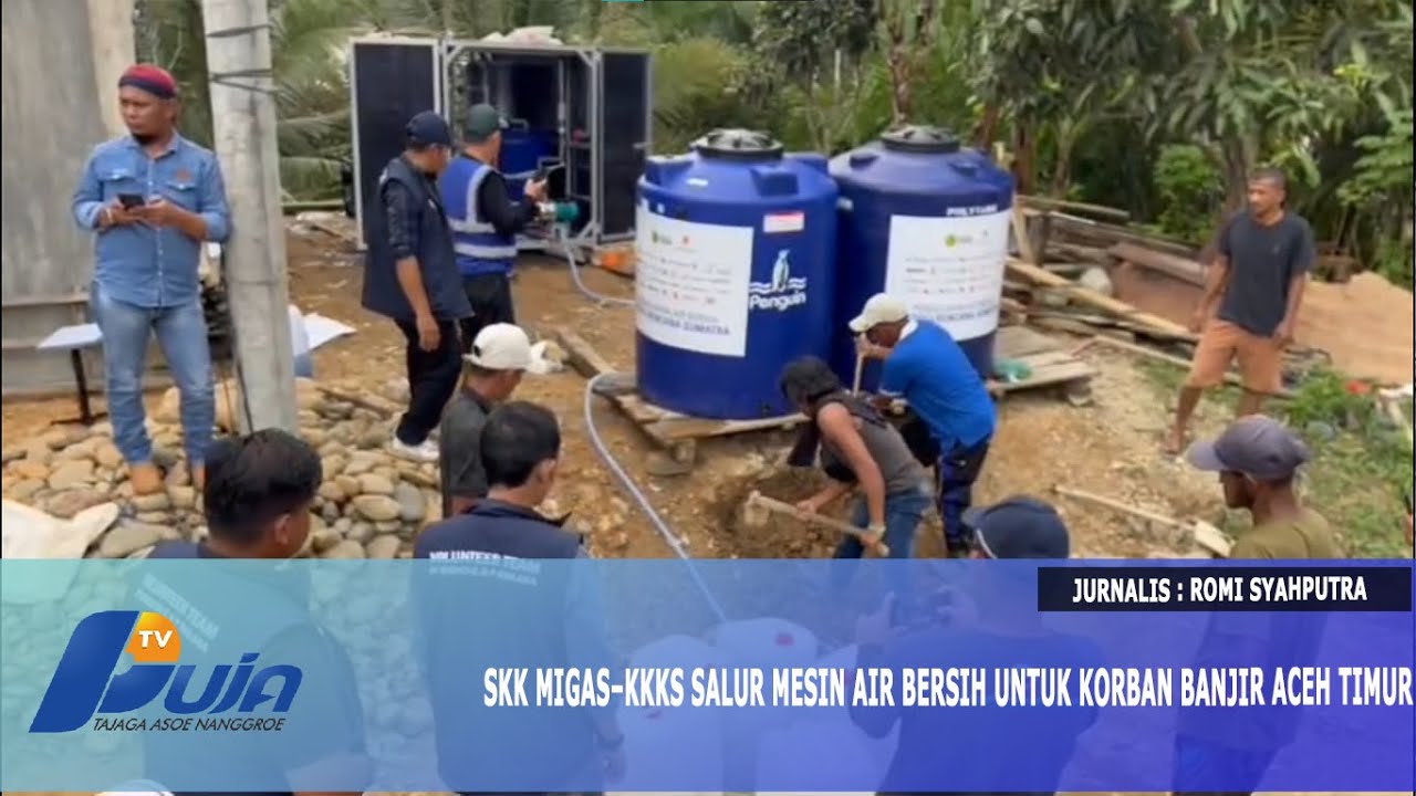 SKK Migas–KKKS Salur Mesin Air Bersih Untuk Korban Banjir Aceh Timur
