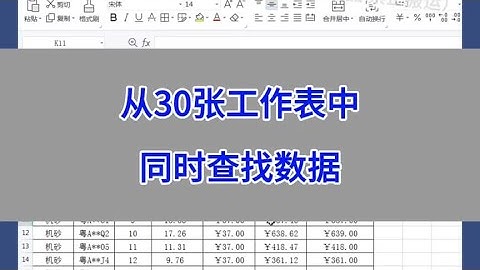 WPS Excel：从30张工作表中，同时查找数据。#wps #excel