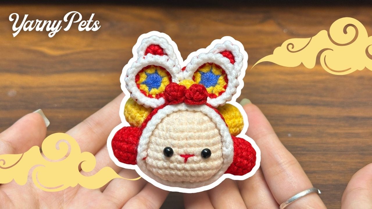 How to Crochet Bunny With Lion Hat for Beginners Step by Step #YarnyPets