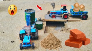 Diy tractor making concrete bridge mini science project || flour mill || @KeepVilla