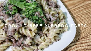 #groundbeefalfredopasta #cooking101 *ingredients: - 1/2 a pound ground
beef 1 medium onion 411 g alfredo sauce water 350 broccoli 300 fusilli
p...
