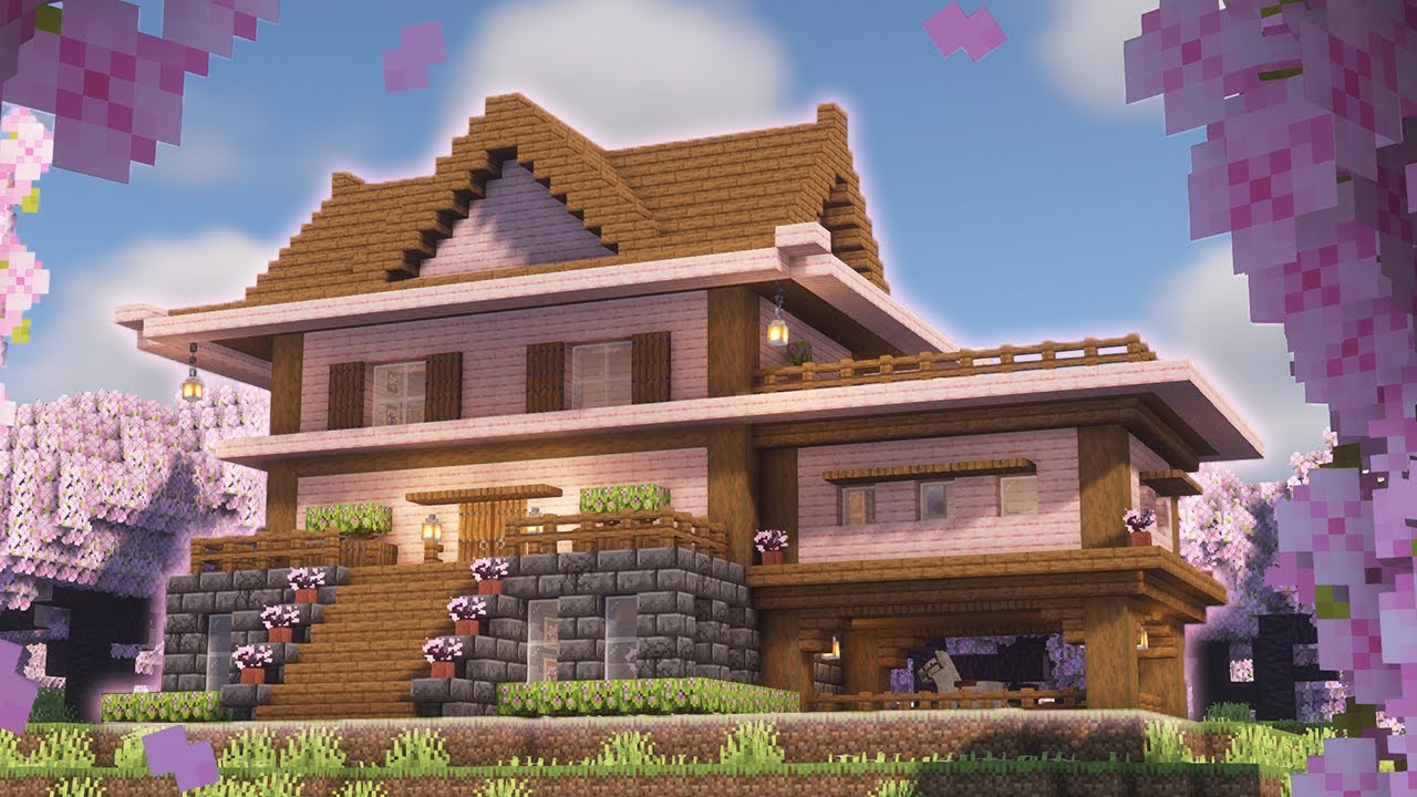 Casa De Cerezo para survival/ Minecraft Cherry House