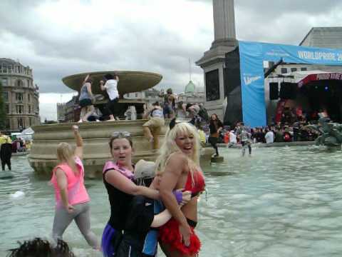 Chicsk in Trafalgur Square Fountain @ London world pride 2012