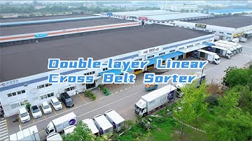 Double-layer linear cross belt sorter at Linyi, China