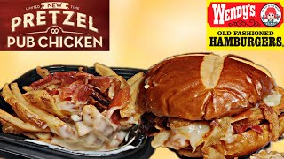 How is Wendy's NEW Pretzel Pub Chicken Sandwich & Pub Fries  #foodreview