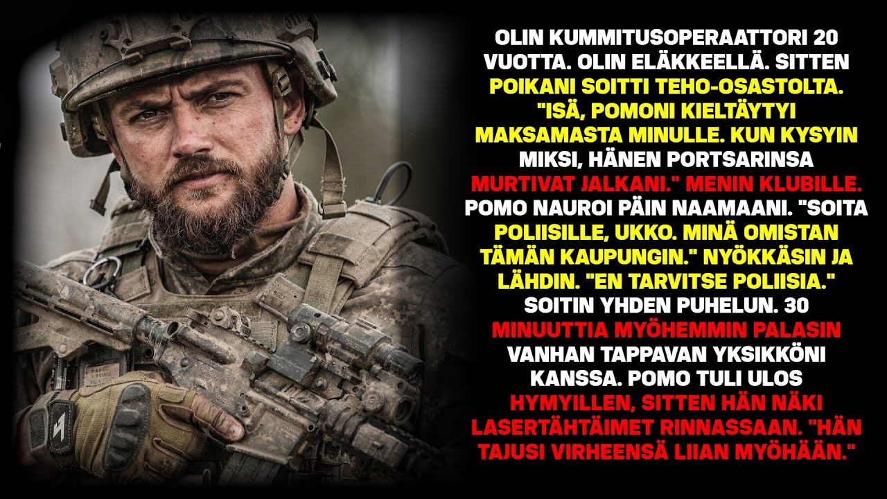 Poikani pomo hakkasi hänet palkan pyytämisestä – Saavuin paikalle vanhan tappavan yksikköni kanssa.