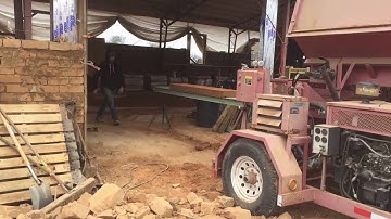 AECT 3500 compressed earth block machine producing 480 CEBs per hour!