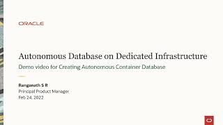 Creating an Autonomous Container Database