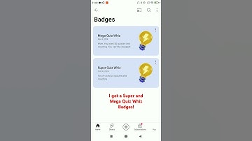 I got a Super And Mega Quiz Whiz badges!
