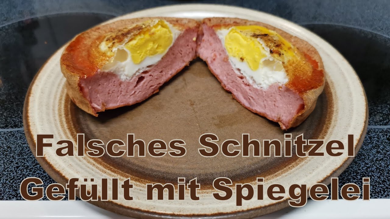 Falsches Schnitzel gefüllt mit Spiegelei (deutsch) - YouTube