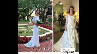 Redesigned wedding dresses before and after