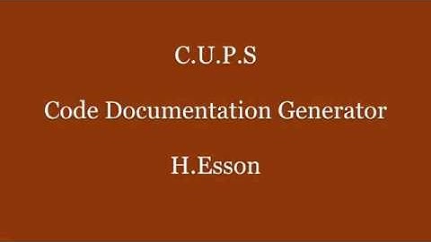 CUPS: Documentation Generation Tool