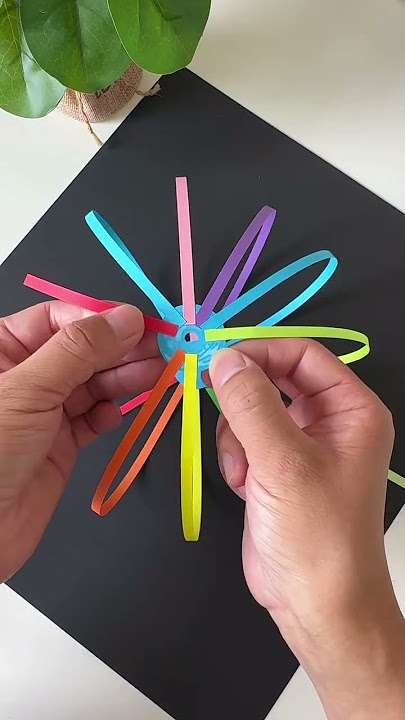 Ilusi optik 3D dari kertas! 🤯✨Cuma butuh kertas warna-warni dan tusuk sate untuk membuat mainan ini!