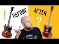 My gibson guitar renovation restyle and upgrade  diy gibson sg special to very special
