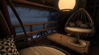 Rain & Ocean Waves sounds 10 hours | Cozy place | Sleep, Study, Meditation