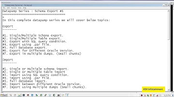#1 Schema Export - Oracle datapump series