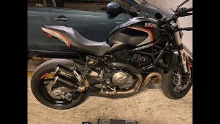 Ducati Monster 821 2020 Exhaust Sound comparison Stock VS SC Project