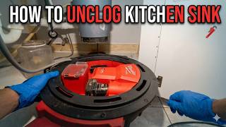 How to unclog kitchen drain pipe Milwaukee M12 FUEL High Speed Chain Snake and M18 FUEL SWITCH PACK