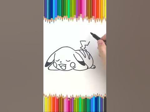 Как нарисовать Пикачу Покемон. Мультик раскраска. Простая техника ...