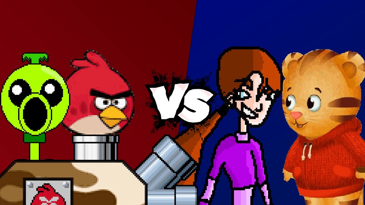 MUGEN Battle Angry Birds Tank/Peashooter vs Abby Archer/Daniel Tiger