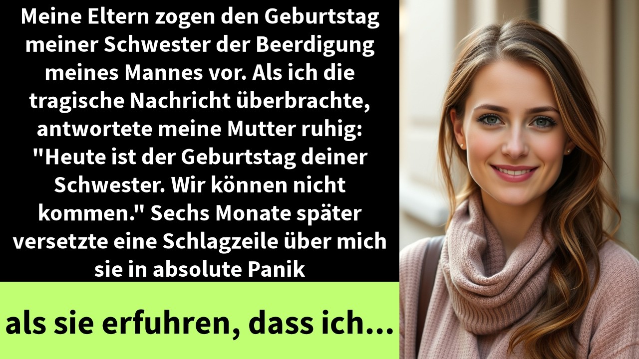Meine Eltern zogen den Geburtstag meiner Schwester der Beerdigung meines Mannes vor.