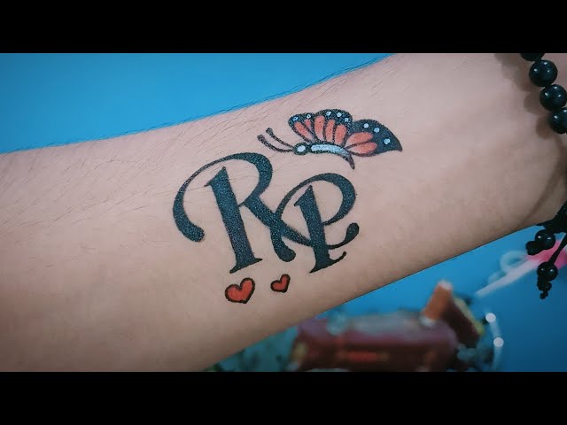 How to make temporary R P letter tattoo with pen  RP letter tattoo  pr  tattoo  YouTube