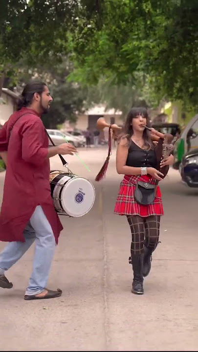 Scotland the Brave with an INDIAN twist #bagpipes #scotland #dhol #bhangra