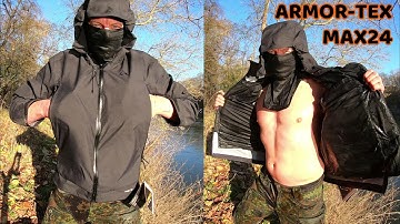 ARMOR-TEX MAX24 JACKET - STAB PROOF  24 JOULES - WATERPROOF - STAY SAFE AND DRY - DESTRUCTION TEST