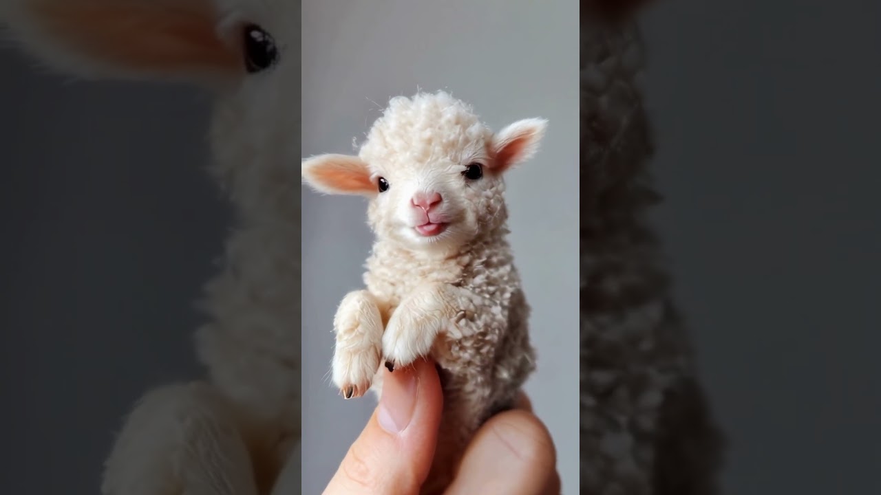 Just a little sheep in the palm of your hand. 