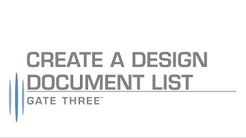 Gate Three Help - Create a Design Document List
